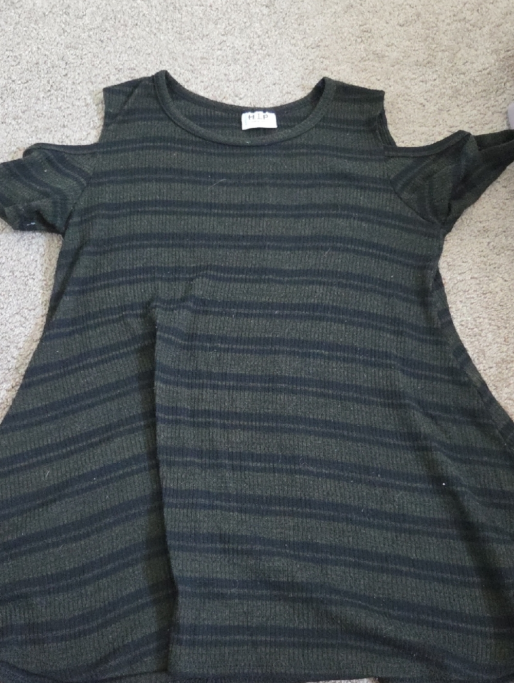 h.i.p. Ribbed Crewneck Sweater - Olive Green & Black